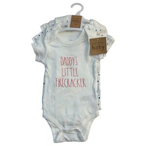 Rae Dunn Baby Independence Day 4th of July One Piece Set Size 6-9 Months